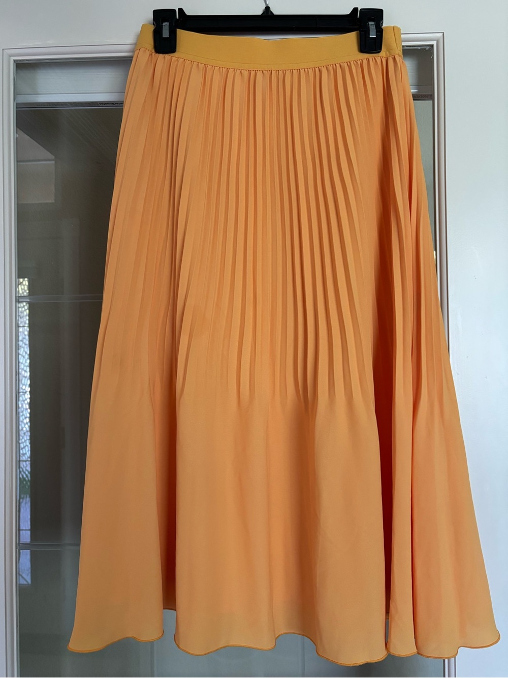 J. Crew Elastic-waist Pleated midi skirt / Saffron